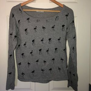 Gray Flamingo Grafic Sweater